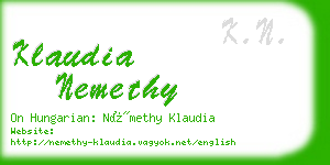 klaudia nemethy business card